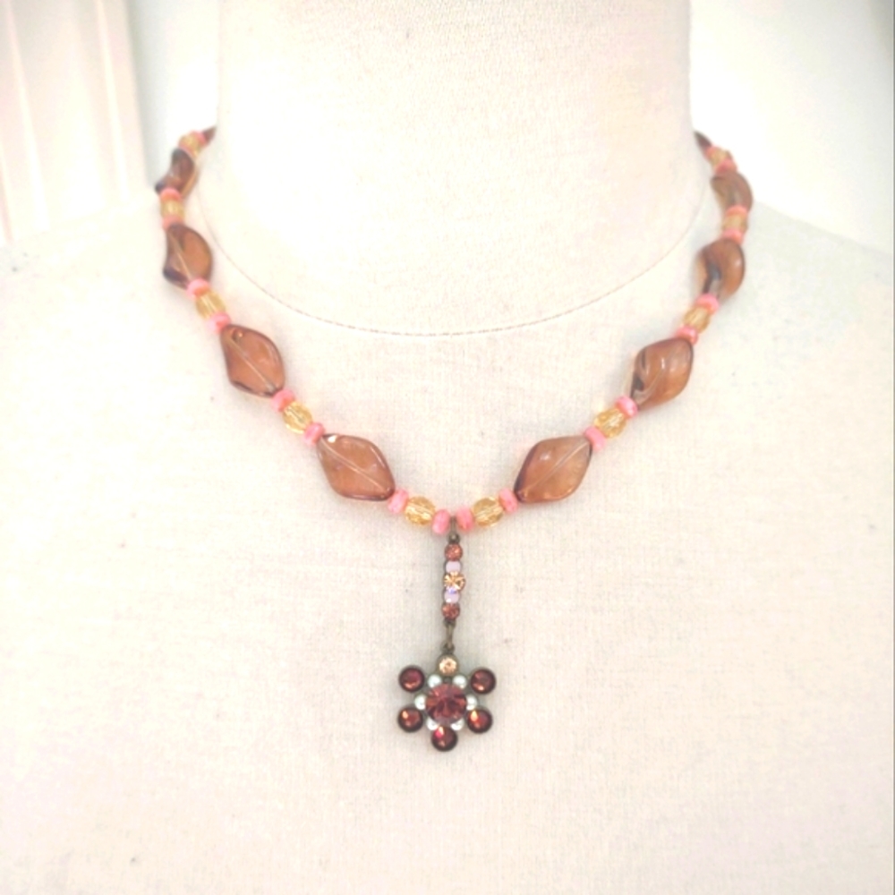 Mary Demarco whimsical fairycore retro floral necklace